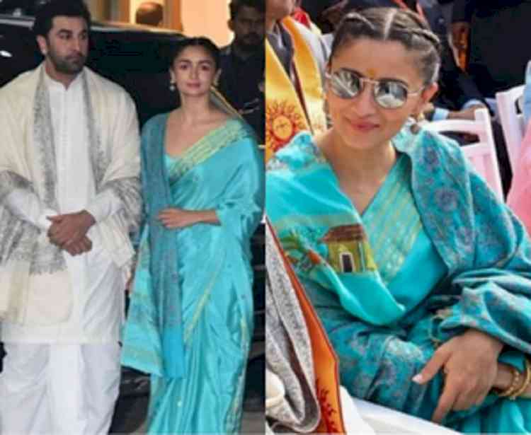 Alia Bhatt's saree for 'Pran Pratishtha' ceremony adorned with Ramayana motifs 