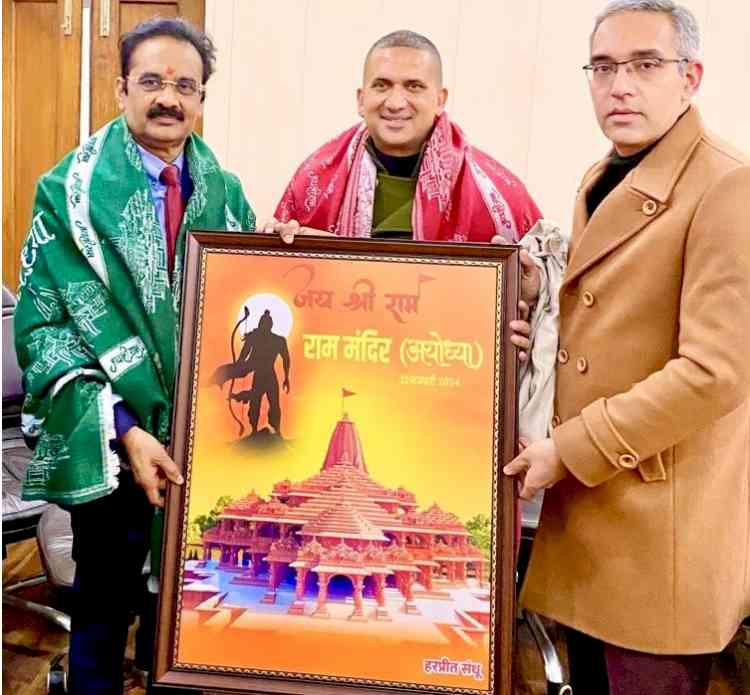 Portrait of Shree Ram Mandir Ayodhya unveiled at Devi Talab Mandir