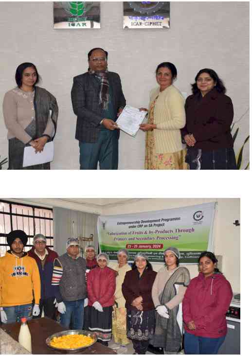 ICAR-CIPHET, Ludhiana successfully completed 3-day Entrepreneurship Development program