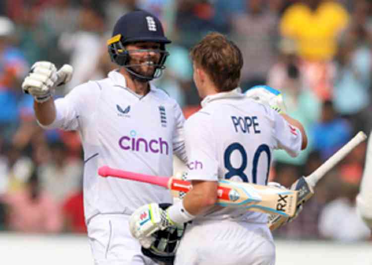 1st Test: Pope's stunning unbeaten 148 pulls England out of trouble; gives them 126-run lead over India (Ld)