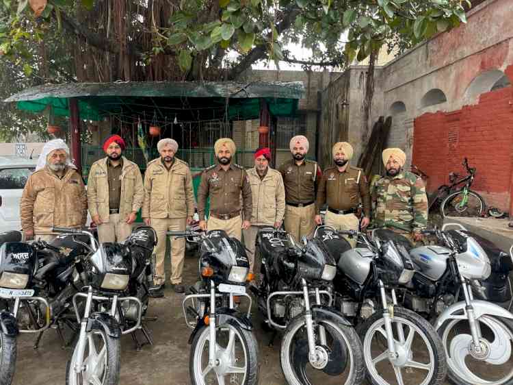 Malerkotla Police smash vehicle theft racket; 9 stolen two-wheelers worth Rs 08 lakhs recovered