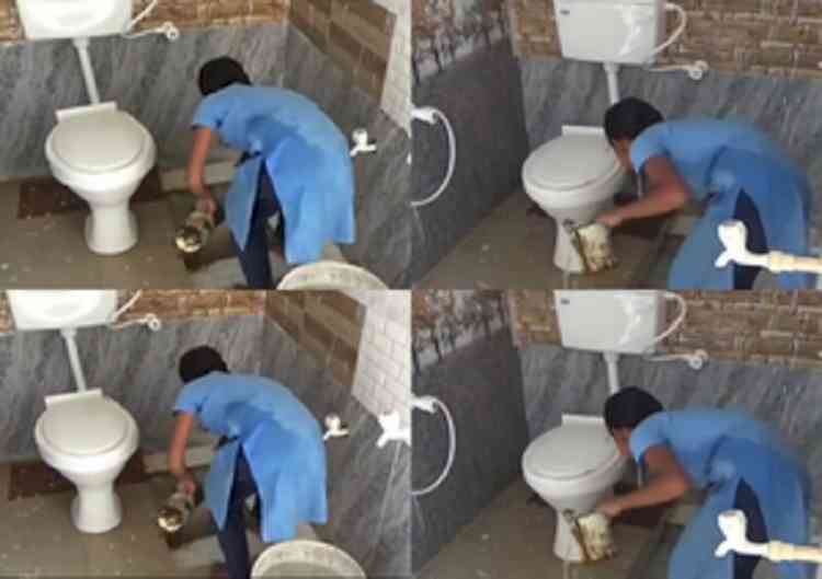 K’taka: Another video of student cleaning school toilet goes viral 
