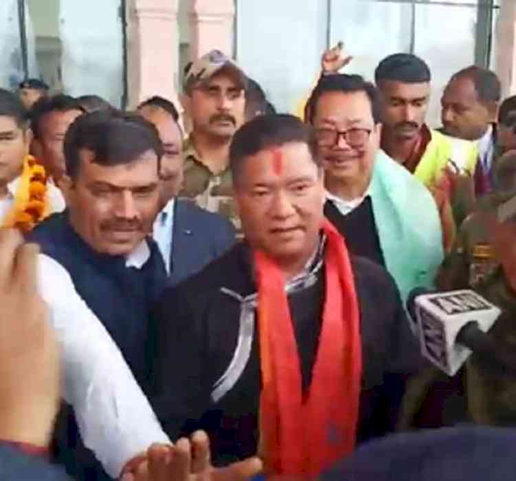Arunachal CM visits Ayodhya with his colleagues