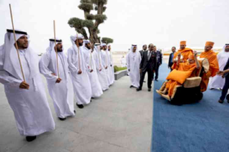 Mahant Swami Maharaj reaches Abu Dhabi for inauguration of UAE's first Hindu temple