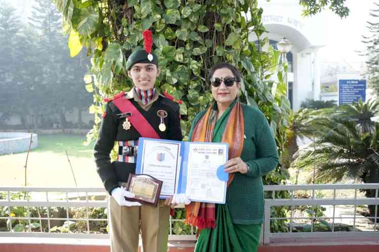 KMV Senior under officer Shweta Rana honoured for participating in parade at Kartavya Path during Republic Day parade at New Delhi 