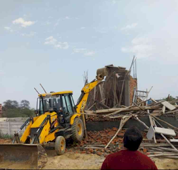 Gurugram: Civic body demolishes illegal colony, 12 under-construction buildings