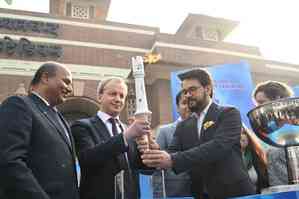 Sports Minister Anurag Thakur hands over Chess Olympiad Torch to Budapest