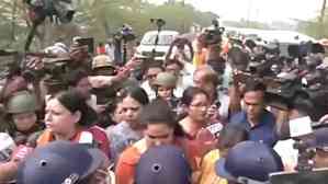 BJP team stopped by Bengal Police from visiting Sandeshkhali