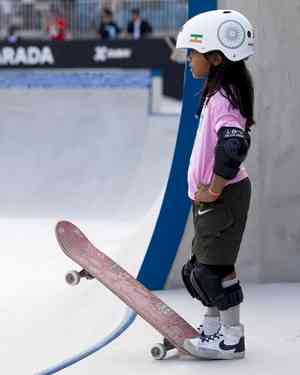 India's 8-year-old Zarah youngest competitor at World Skateboarding Tour 2024