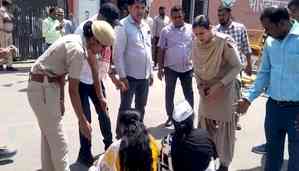 AAP leaders protest Delhi CM Kejriwal's arrest outside BJP headquarters in Jaipur