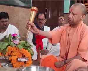 Yogi Adityanath performs 'Rudrabhishek' at Gorakhnath temple on Holi