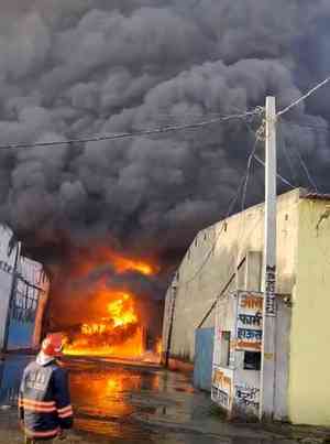 Massive fire at godown in Delhi's Alipur, 34 fire tenders rush in