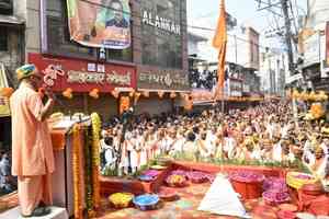 Yogi Adityanath leads Lord Narasimha Shobha Yatra in Gorakhpur