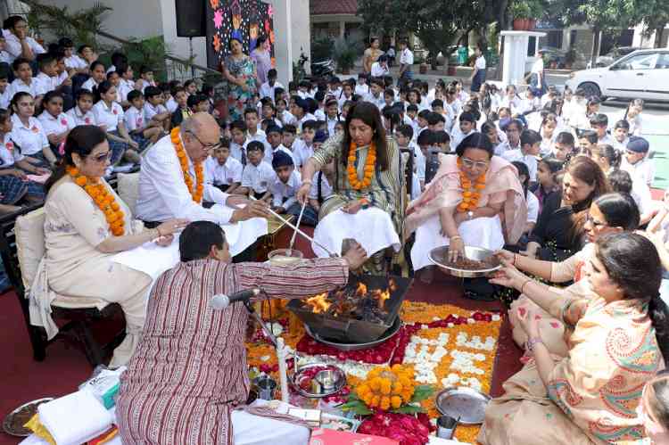 ‘Sanskriti KMV School Embarks on Academic Journey 2024-25 with Hawan Ceremony’