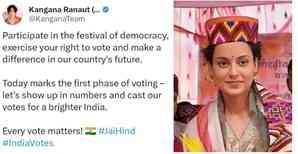 Every vote matters, says Kangana Ranaut 