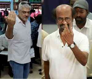 Ajith Kumar shows up to vote 30 minutes before time; Rajini stresses 'dignity in voting'