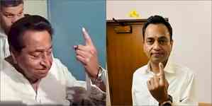 Ex-MP CM Kamal Nath, son Nakul Nath cast votes in Chhindwara 