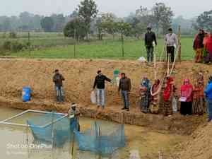 UP women farmers integrate agriculture with fish farming