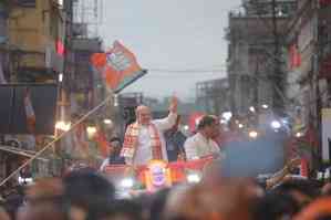 Amit Shah attends roadshow in Assam