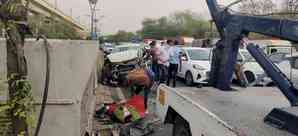 Three injured as Jaguar crashes into vehicles in Delhi Cantonment