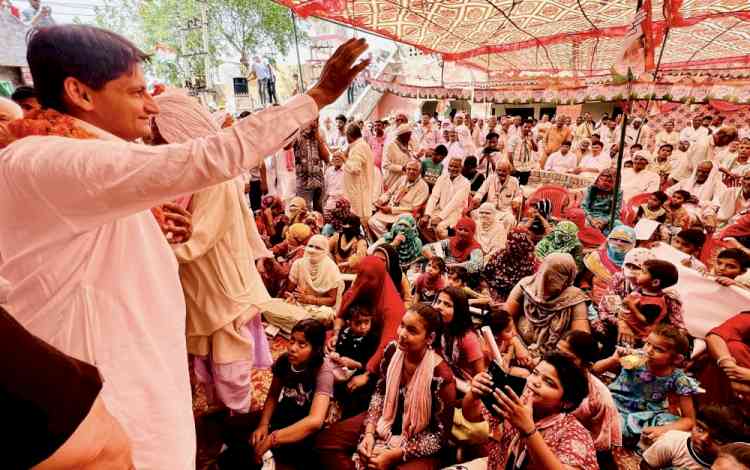 Congress candidate Deepender Hooda campaigned in villages of Meham constituency