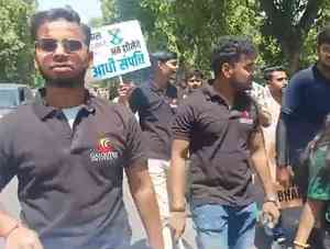 Delhi: Students stage demonstration against Cong's wealth redistribution pitch