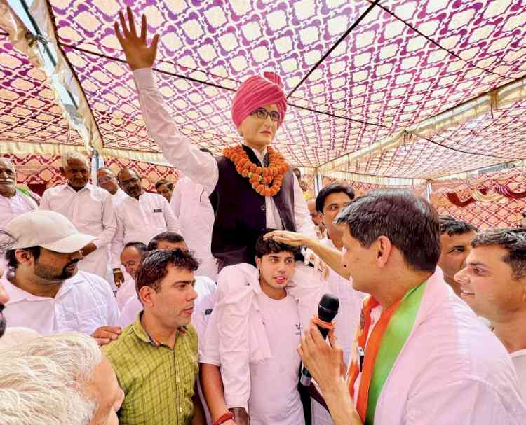 Congress candidate Deepender Hooda campaigned in Kalanaur constituency