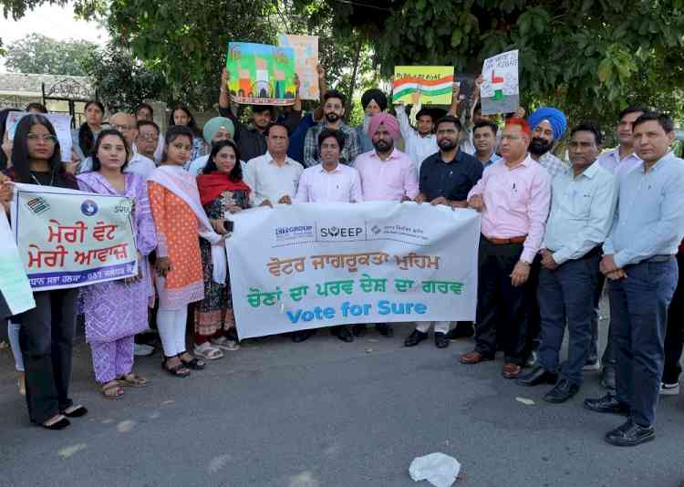 CT Group and SVEEP Jalandhar Organize Voter Awareness Campaign Ahead of Lok Sabha Elections 2024