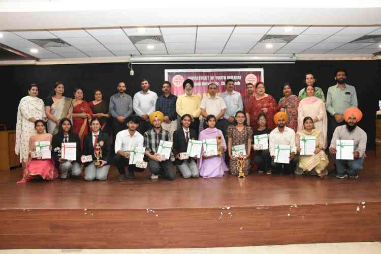 Department of Youth Welfare Panjab University felicitated winners of various competitions