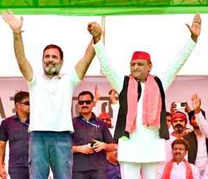 Rahul, Akhilesh, Sanjay Singh address first joint rally of INDIA bloc