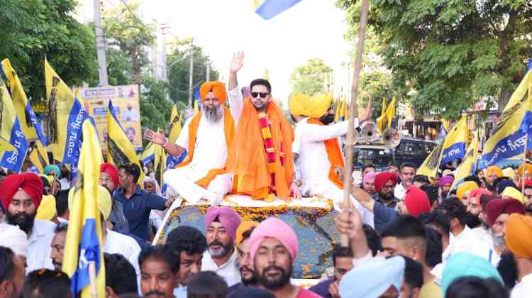 AAP MP Raghav Chadha campaigned for candidate Gurpreet GP in Fatehgarh Sahib, held a road show in Sahnewal