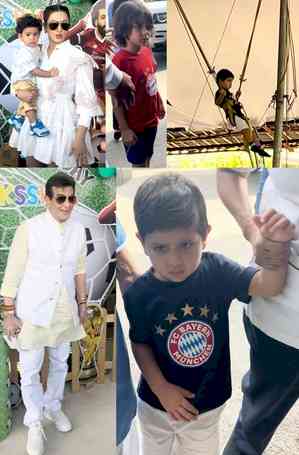 Jeetendra has fun with star kids at football-themed birthday party of Tusshar Kapoor's son