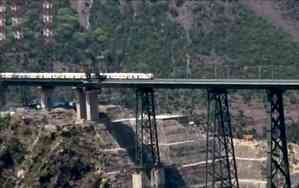 Railways conduct trial run on world's highest rail bridge in J&K