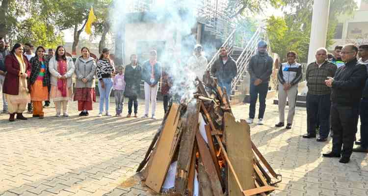 हिंदू कॉलेज में हर्षोल्लास के साथ मनाई लोहड़ी