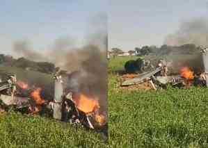 IAF aircraft crashes in Shivpuri, trainee pilots safe