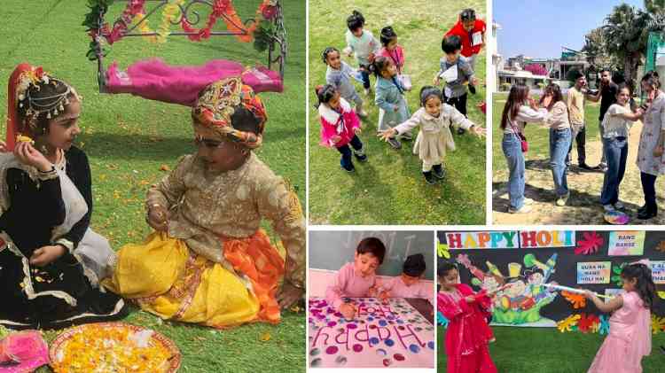 Students of Innocent Hearts Pre-Primary school and College of Education Celebrated Holi with Organic Colors and Flowers