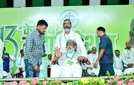 Hemant Soren takes charge of JMM, elected party chief at 13th convention