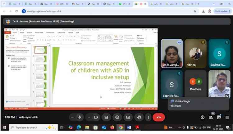 Webinar on “Classroom Management of Children with Autism Spectrum Disorder”