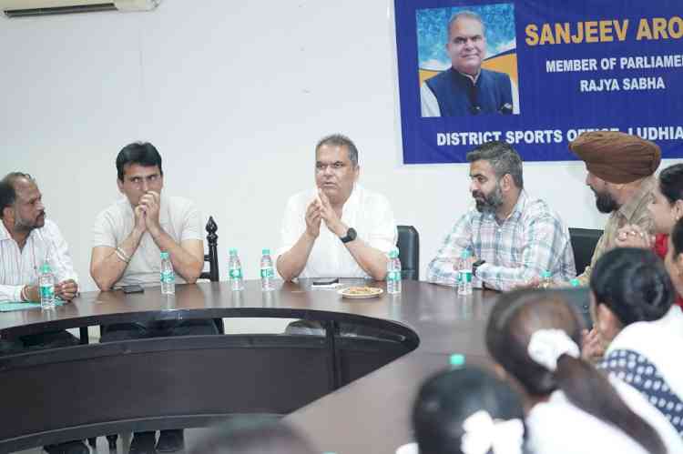 MP Arora Meets Coaches & Players; Inaugurates Sports Equipment Worth Rs.15 Lakh