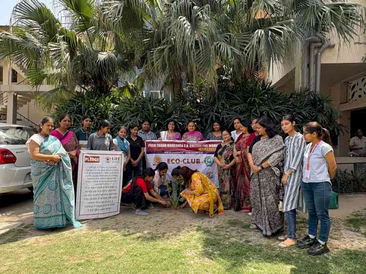 Eco Club of PCM S.D. College for Women organises Tree Plantation Drive to Celebrate Earth Day