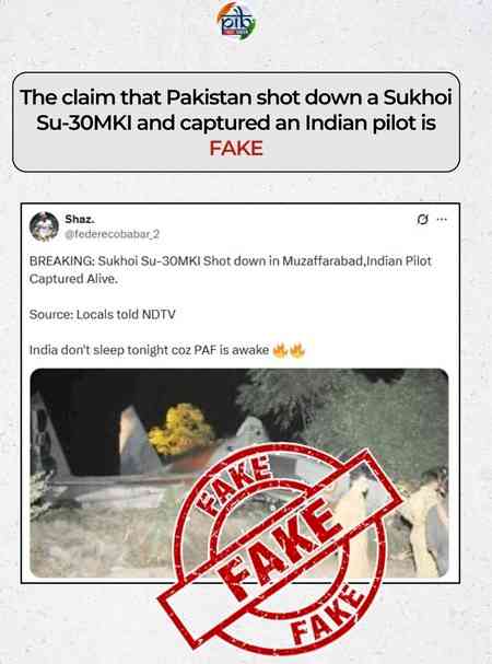 Pak propaganda alert: Sukhoi shot down, pilot captured; PIB says 2014 image of crash 