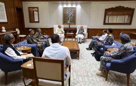 PM Modi chairs high-level security meet; Defence Minister, NSA, CDS and tri-services chiefs present