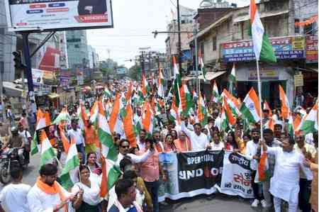 BJP holds Tiranga Yatra in Ranchi, MoS Defence Sanjay Seth hails Indian Army’s valour