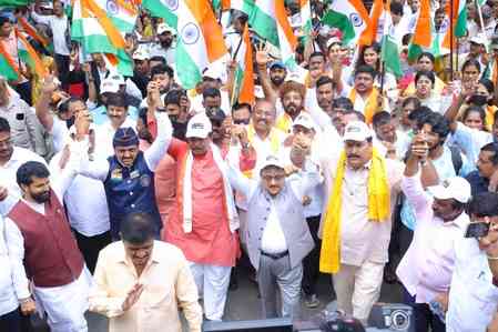Karnataka BJP organises Tiranga Yatra to pay tribute to brave soldiers