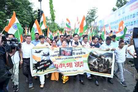 Sarbananda Sonowal leads Tiranga Yatra in Assam's Dibrugarh and Tinsukia