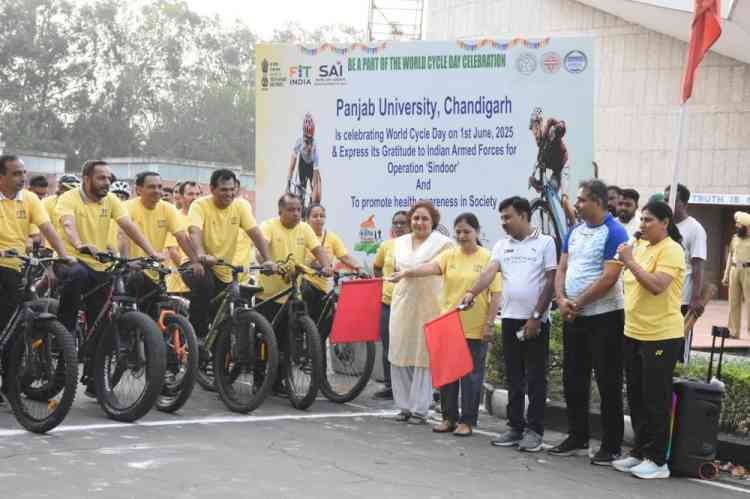 Over 450 Join World Cycle Rally at Panjab University 