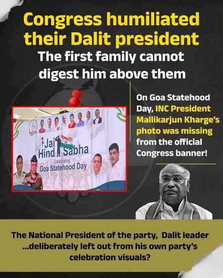 Congress faces flak for omitting Kharge’s photo from Goa event poster; BJP says disrespect