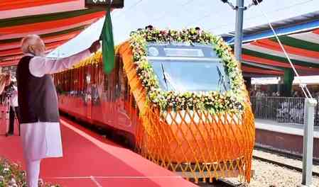 PM Modi flags off Vande Bharat train service to Kashmir