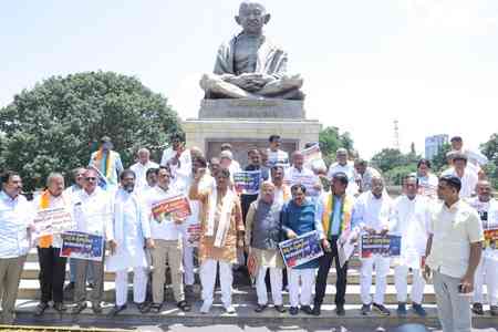 Bengaluru stampede: Karnataka BJP stages protest against state govt at Vidhan Soudha