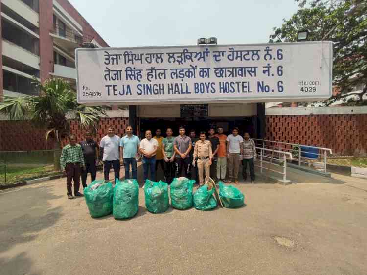 Panjab University Boys Hostel Number 6 organised Hostel cleanliness drive